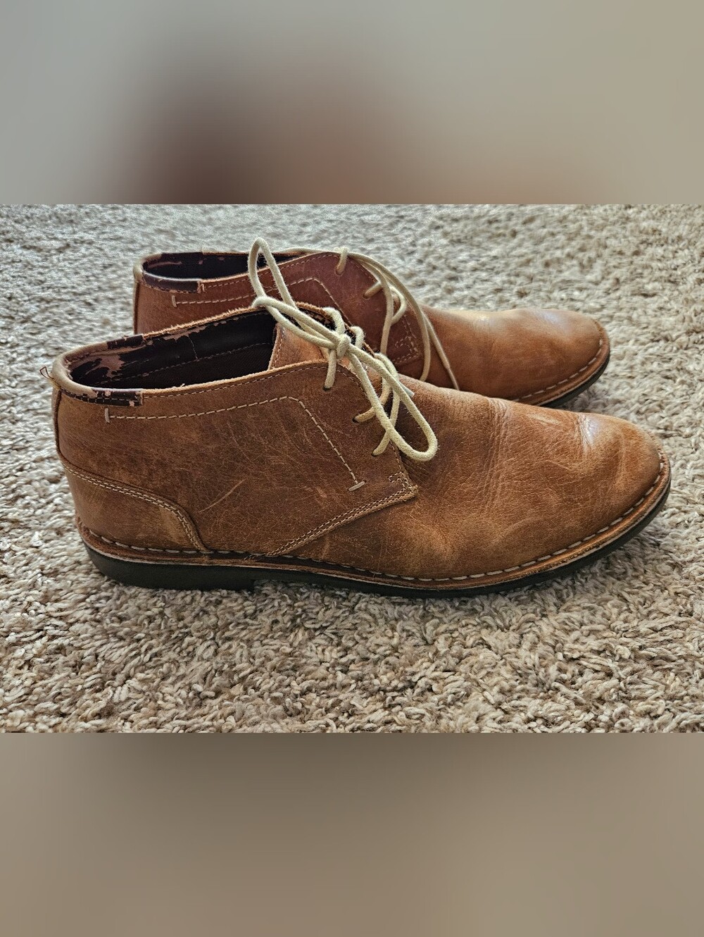 Kenneth Cole Desert Wind Men's Brown Leather Chukka Boots Size 12 M